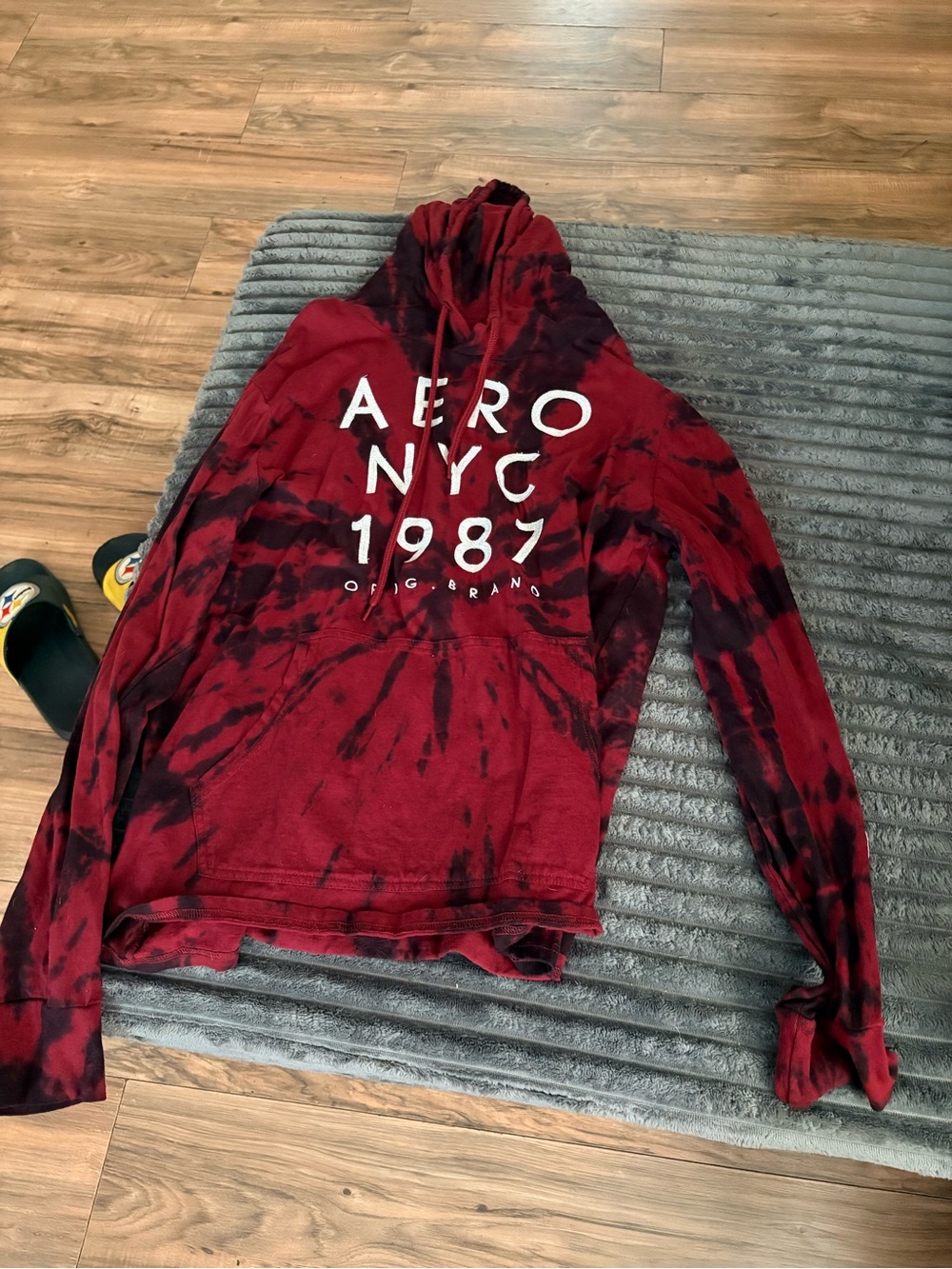 Red Tie-Dye Hoodie Sweater